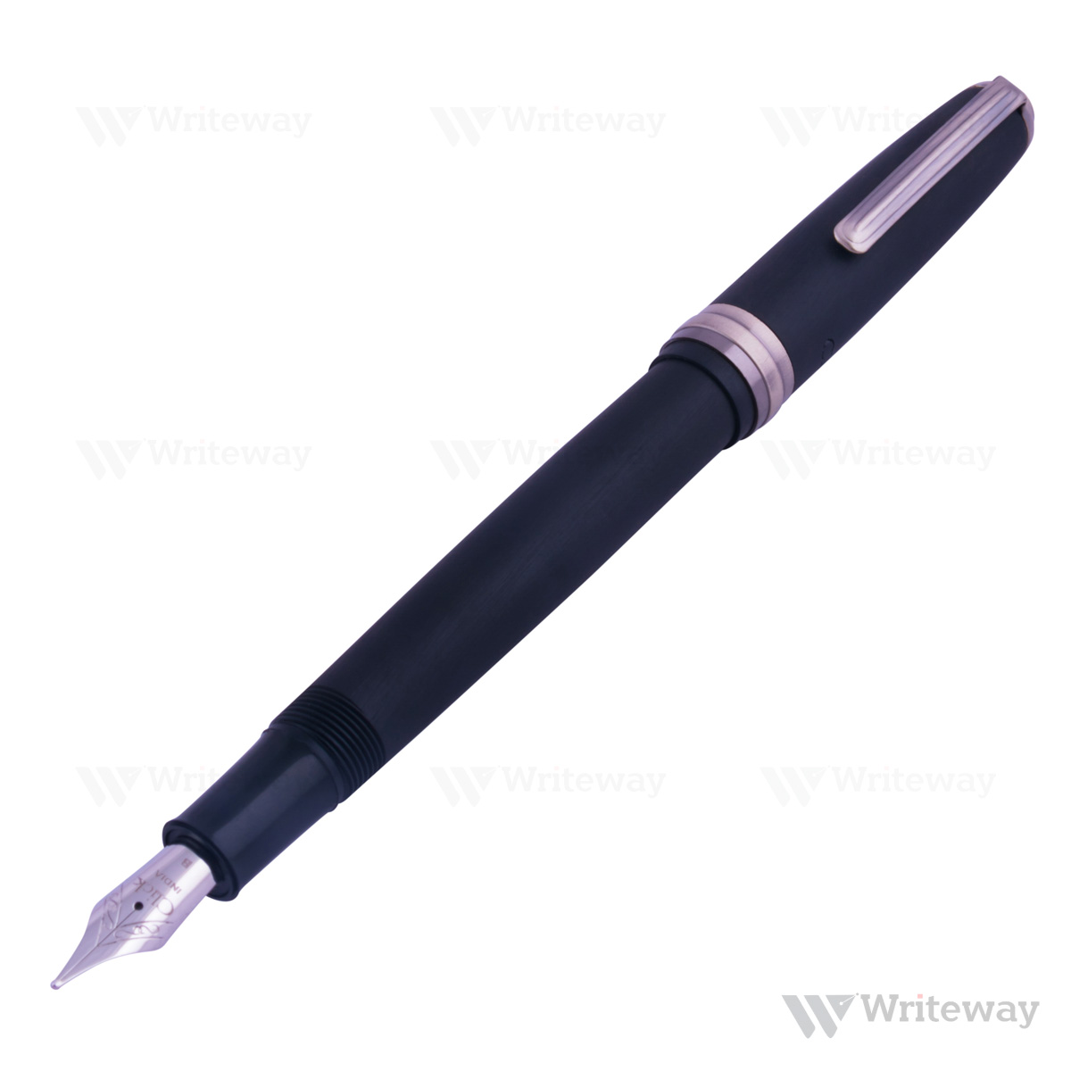 CLICK FALCON EBONITE CARBON BLACK FOUNTAIN PEN ANTIQUE SILVER